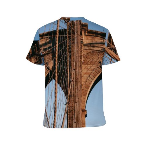 yanfind Adult Full Print T-shirts (men And Women) America Arch Architecture Attract Brick Brooklyn Center City Classic Cloudless Construction
