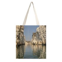 yanfind Great Martin Canvas Tote Bag Double Cliff Outdoors Bhedaghat Promontory India Madhya Pradesh Bollywood Marblerocks Rock Marble Incredible white-style1 38×41cm