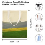 yanfind Great Martin Canvas Tote Bag Double Field Outdoors Grassland Countryside Rural Farm Meadow Land Hill Landscape white-style1 38×41cm