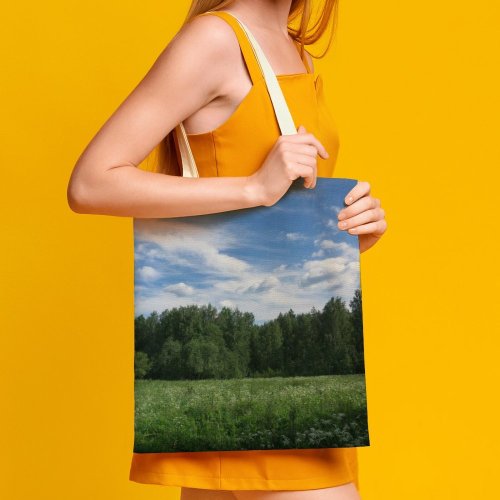 yanfind Great Martin Canvas Tote Bag Double Field Grassland Outdoors Countryside Farm Rural Meadow Grass Plant Carélia Россия Tree white-style1 38×41cm