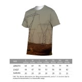 yanfind Adult Full Print T-shirts (men And Women) Agriculture Cable Construction Contemporary Countryside Daylight Daytime Design Development Electric Electricity Electronic