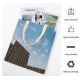 yanfind Great Martin Canvas Tote Bag Double City Building Office High Rise Town Urban Apartment Condo Housing Mobilegraphy Architecture white-style1 38×41cm