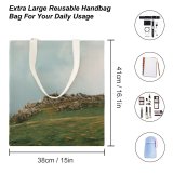 yanfind Great Martin Canvas Tote Bag Double Field Grassland Outdoors Grass Plant Countryside Pyrénées National Park France Farm Meadow white-style1 38×41cm