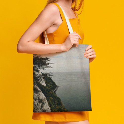 yanfind Great Martin Canvas Tote Bag Double Cliff Outdoors Promontory Grey Rügen Sea Sky Forest Horizon Tree Slope Creative white-style1 38×41cm