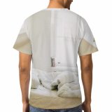 yanfind Adult Full Print T-shirts (men And Women) Accommodation Apartment Bed Bedroom Bedsheet Bedside Blanket Blurred Calm Carpet Comfort Cozy