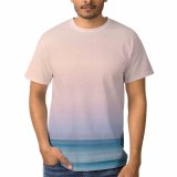 yanfind Adult Full Print T-shirts (men And Women) Amazing Aqua Azure Bay Breathtaking Calm Space Dawn Dusk Evening Gradient