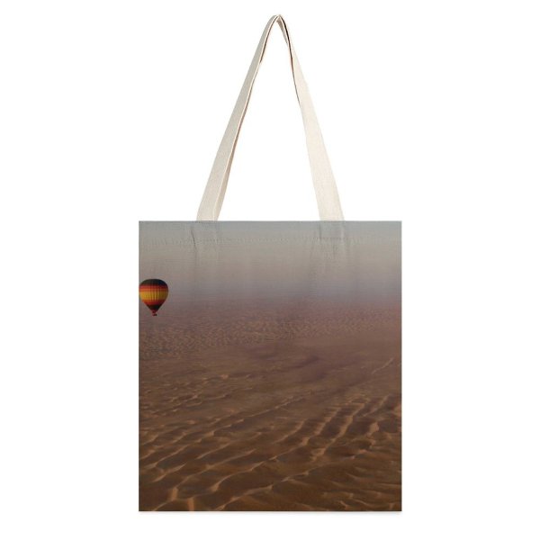 yanfind Great Martin Canvas Tote Bag Double Desert Dubai Hot Balloon Outdoors Soil United Arab Emirates Aircraft Transportation white-style1 38×41cm