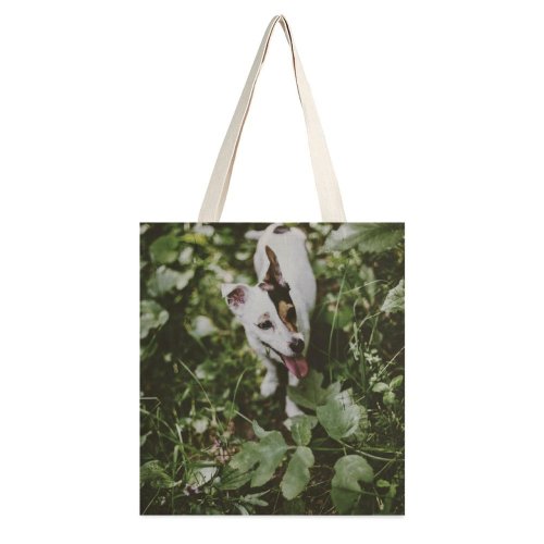 yanfind Great Martin Canvas Tote Bag Double Dog Pet Summer Ivy Leaves Happy Pointer Cotton Forest Grey Public white-style1 38×41cm