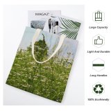 yanfind Great Martin Canvas Tote Bag Double Field Grassland Outdoors Flower Plant Countryside Farm Meadow Rural Coriander Grass white-style1 38×41cm