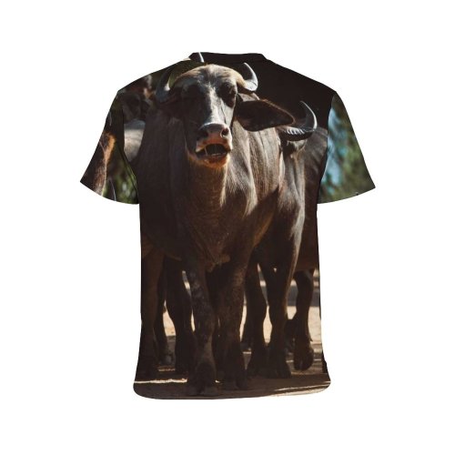yanfind Adult Full Print T-shirts (men And Women) Agriculture Farm Grass Grassland Milk Bull Cow Wildlife Pasture Horn Cattle
