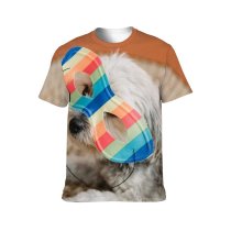 yanfind Adult Full Print T-shirts (men And Women) Adorable Calm Carpet Celebrate Colorful Comfort Dog Event Festive Friendly