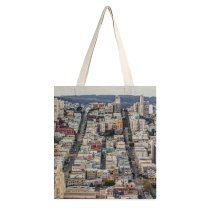 yanfind Great Martin Canvas Tote Bag Double Building Aerial Landscape Outdoors City Urban Scenery Francisco Town Downtown Coit white-style1 38×41cm