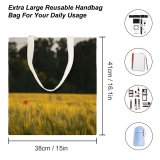 yanfind Great Martin Canvas Tote Bag Double Field Grassland Outdoors Countryside Farm Meadow Rural Auweg Neckarzimmern Plant Grass Spring white-style1 38×41cm