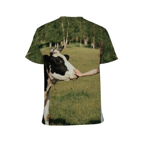 yanfind Adult Full Print T-shirts (men And Women) Agriculture Anonymous Beautiful Caress Cattle Cow Dairy Dress Farm Farmland Female