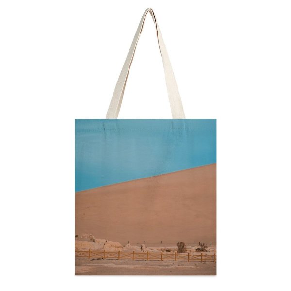 yanfind Great Martin Canvas Tote Bag Double Desert Outdoors Soil Fence Hill Sand Sky Creative Commons white-style1 38×41cm