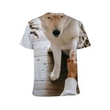 yanfind Adult Full Print T-shirts (men And Women) Adorable Affection Akita Friend Bonding Calm Caress Casual Croissant