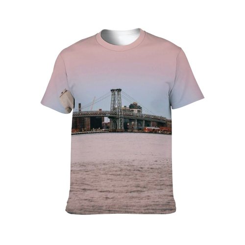yanfind Adult Full Print T-shirts (men And Women) America Architecture Attract Building Calm City Cityscape Cloudless Colorful Construction Design