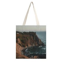 yanfind Great Martin Canvas Tote Bag Double Cliff Outdoors Promontory Sea Grey Ocean Travel Sunset Wave Rock white-style1 38×41cm