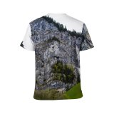 yanfind Adult Full Print T-shirts (men And Women) Adventure Breathtaking Calm Cascade Cliff Coniferous Destination Explore Flow Forest Formation From