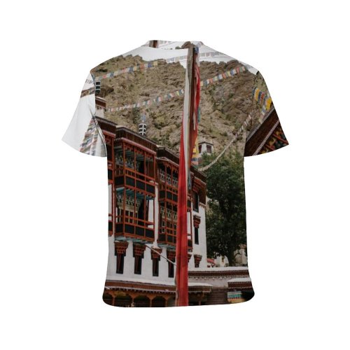 yanfind Adult Full Print T-shirts (men And Women) Aged Ancient Architecture Belief Buddhism Cathedral Column Construction District Exterior Facade Faith