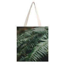 yanfind Great Martin Canvas Tote Bag Double Flora Plant Vancouver Leaves Leaf Frond Foliage Forest Grey white-style1 38×41cm