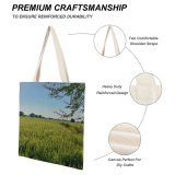 yanfind Great Martin Canvas Tote Bag Double Field Grassland Outdoors Plant Vegetation Countryside India Paddy Ray Light Indian Farmer white-style1 38×41cm