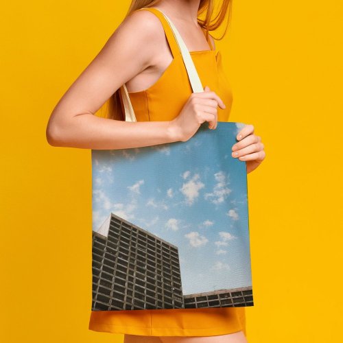 yanfind Great Martin Canvas Tote Bag Double City Building Office High Rise Town Urban Apartment Condo Housing Mobilegraphy Architecture white-style1 38×41cm