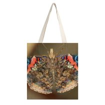 yanfind Great Martin Canvas Tote Bag Double Butterfly Invertebrate Insect Moth white-style1 38×41cm