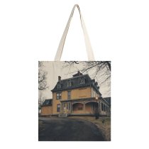 yanfind Great Martin Canvas Tote Bag Double Building Housing Asphalt Tarmac Cottage New white-style1 38×41cm