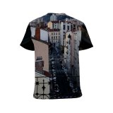yanfind Adult Full Print T-shirts (men And Women) Accommodation Apartment Architecture Area Building City Cityscape Cloudless Sky Colorful Condominium Construction