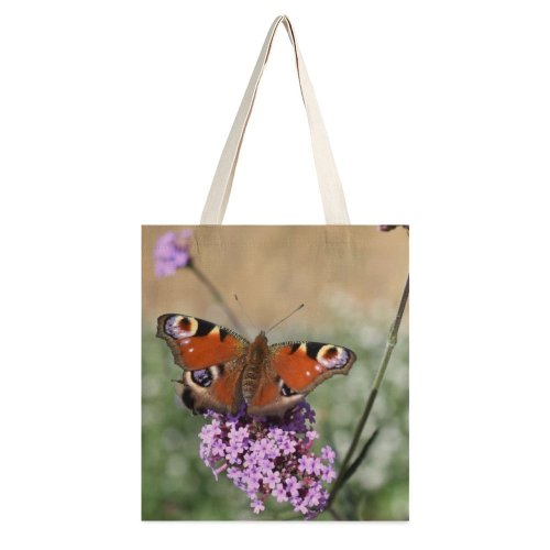 yanfind Great Martin Canvas Tote Bag Double Butterfly Invertebrate Insect Honey Bee Sweden Plant Flower Stock white-style1 38×41cm