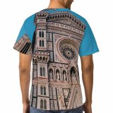 yanfind Adult Full Print T-shirts (men And Women) Aged Arched Architecture Attract Sky Building Carve Cathedral Catholic Church Cloudless Construction