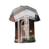 yanfind Adult Full Print T-shirts (men And Women) Accommodation Architecture Barrier Brick Wall Brickwork Building City Construction Contemporary District Door