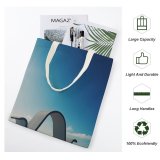 yanfind Great Martin Canvas Tote Bag Double Building Architecture Essaouira Maroc Outdoors Countryside Rural Azure Sky Spire Steeple white-style1 38×41cm
