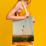yanfind Great Martin Canvas Tote Bag Double Field Grassland Outdoors Film Countryside Farm Meadow Rural Plant Tree Sunset white-style1 38×41cm