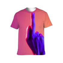 yanfind Adult Full Print T-shirts (men And Women) Aggressive Communication Space Electric Light Finger Fingers Fuck You Gesture Negative
