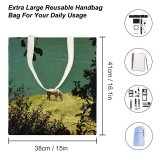 yanfind Great Martin Canvas Tote Bag Double Field Grassland Outdoors Countryside Farm Grazing Meadow Pasture Ranch Rural Horse Land white-style1 38×41cm