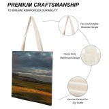yanfind Great Martin Canvas Tote Bag Double Field Outdoors Grassland Countryside Scenery Rural Farm Meadow Ranch Pasture Grey white-style1 38×41cm
