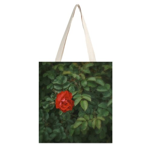 yanfind Great Martin Canvas Tote Bag Double Flower Plant Rose Geranium Vegetation Petal Bush white-style1 38×41cm