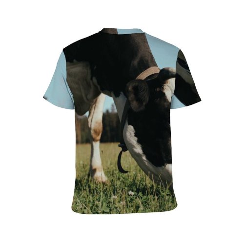 yanfind Adult Full Print T-shirts (men And Women) Agriculture Cattle Cow Dairy Eating Farm Farmland Field Landscape Lawn Meadow Outdoors