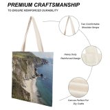 yanfind Great Martin Canvas Tote Bag Double Cliff Outdoors Promontory Ocean Sea Grey Stock white-style1 38×41cm