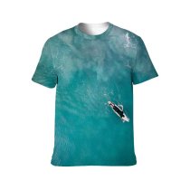 yanfind Adult Full Print T-shirts (men And Women) Aerial Bay Colorful Distance Drone Energy From Above Height Hobby