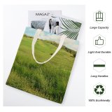 yanfind Great Martin Canvas Tote Bag Double Field Grassland Outdoors Countryside Farm Meadow Rural Rwached Relizane Algeria Grass Plant white-style1 38×41cm