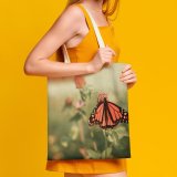 yanfind Great Martin Canvas Tote Bag Double Butterfly Invertebrate Insect Monarch white-style1 38×41cm