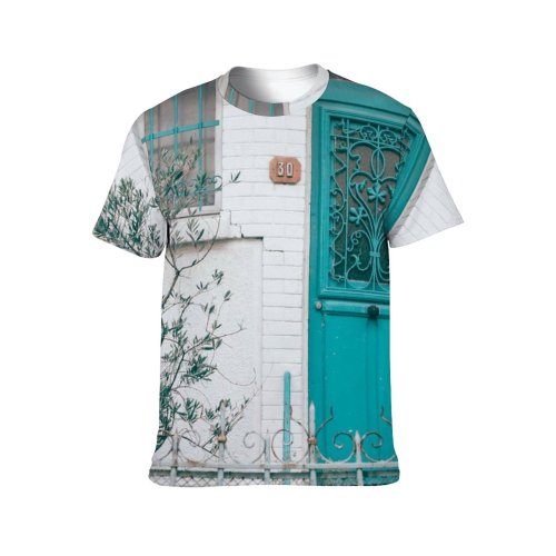 yanfind Adult Full Print T-shirts (men And Women) Aged Architecture Branch Brick Building Cement City Concrete Construction Space Daytime Decorative