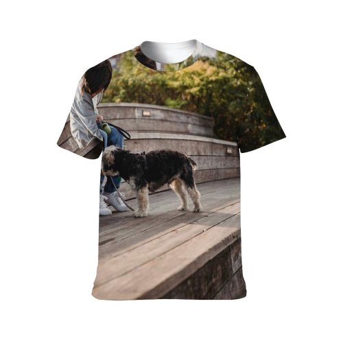 yanfind Adult Full Print T-shirts (men And Women) Affection Anonymous Bonding Calm Casual Charming Child Childhood City Cute Dog