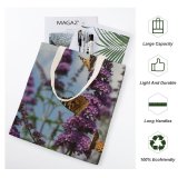 yanfind Great Martin Canvas Tote Bag Double Butterfly Insect Invertebrate Monarch Odense Danmark Plant Purple Flower Grey white-style1 38×41cm