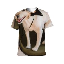 yanfind Adult Full Print T-shirts (men And Women) Adorable Apartment Attention Chair Creature Curious Cute Dog Fluff Friendly Fun