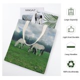 yanfind Great Martin Canvas Tote Bag Double Field Grassland Outdoors Horse Countryside Farm Grazing Meadow Pasture Ranch Rural white-style1 38×41cm