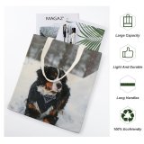 yanfind Great Martin Canvas Tote Bag Double Dog Winter Snow Pet Outdoors Storm Blizzard Spaniel Cocker Scarf Tree Woodland white-style1 38×41cm